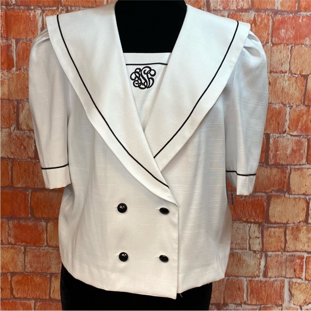 Sabino Vintage Double-Breasted Puffed Sleeve Jacket